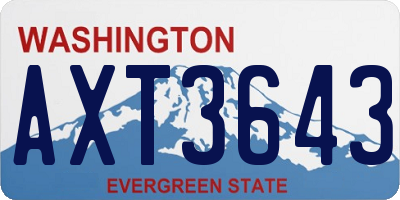 WA license plate AXT3643