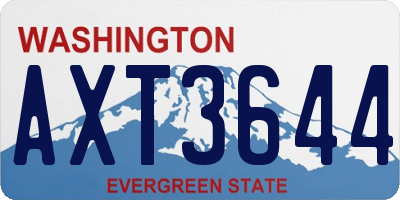 WA license plate AXT3644