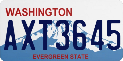WA license plate AXT3645