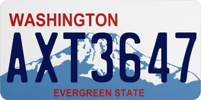 WA license plate AXT3647