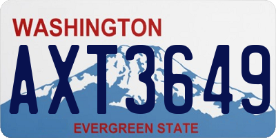 WA license plate AXT3649