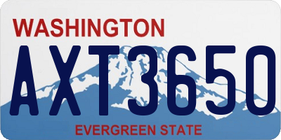 WA license plate AXT3650