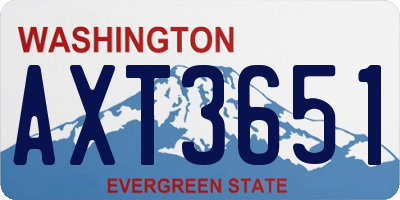WA license plate AXT3651