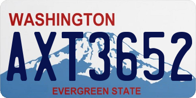 WA license plate AXT3652