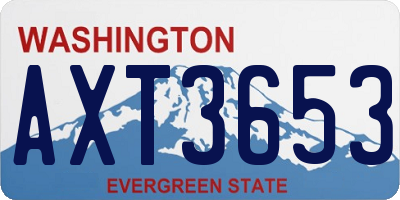 WA license plate AXT3653