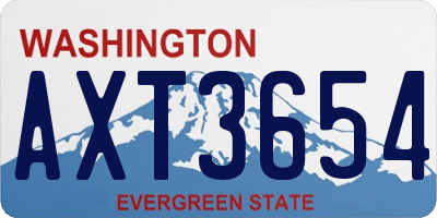 WA license plate AXT3654