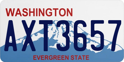 WA license plate AXT3657