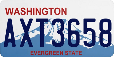 WA license plate AXT3658