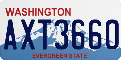 WA license plate AXT3660