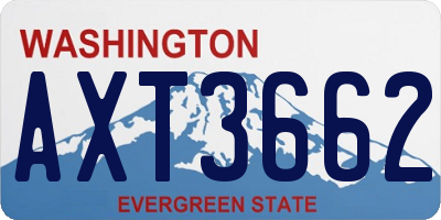WA license plate AXT3662