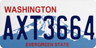 WA license plate AXT3664