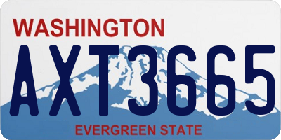 WA license plate AXT3665