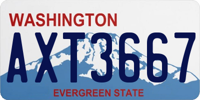 WA license plate AXT3667