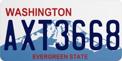 WA license plate AXT3668