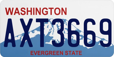 WA license plate AXT3669
