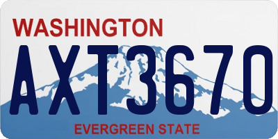 WA license plate AXT3670