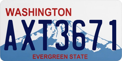 WA license plate AXT3671