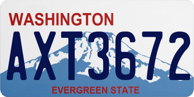 WA license plate AXT3672