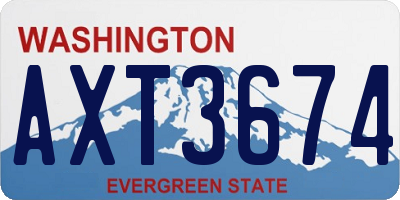 WA license plate AXT3674