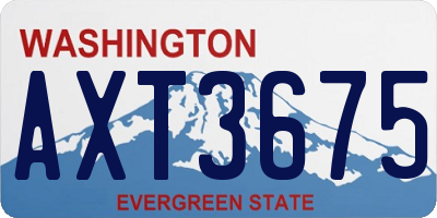 WA license plate AXT3675