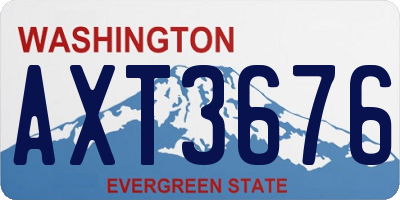 WA license plate AXT3676