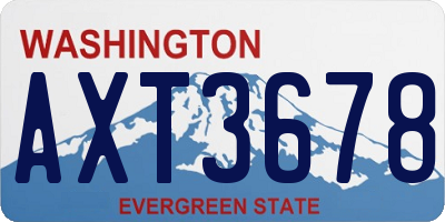 WA license plate AXT3678