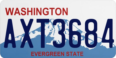 WA license plate AXT3684