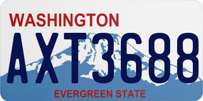WA license plate AXT3688