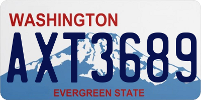 WA license plate AXT3689