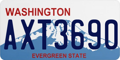 WA license plate AXT3690