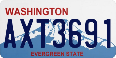 WA license plate AXT3691
