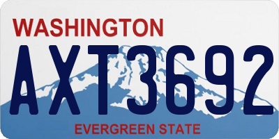 WA license plate AXT3692