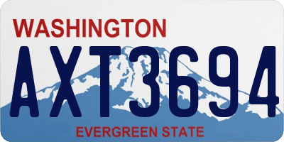 WA license plate AXT3694