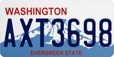 WA license plate AXT3698