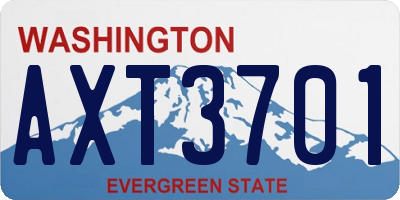 WA license plate AXT3701