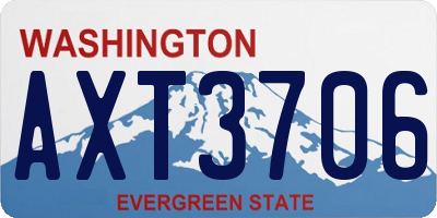 WA license plate AXT3706