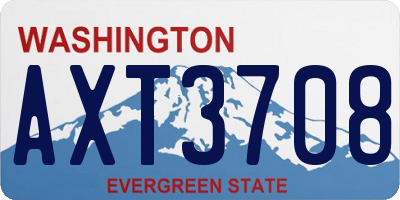 WA license plate AXT3708