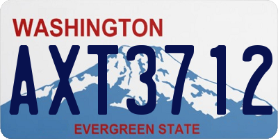 WA license plate AXT3712