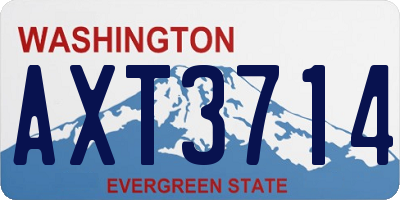 WA license plate AXT3714