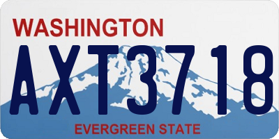WA license plate AXT3718