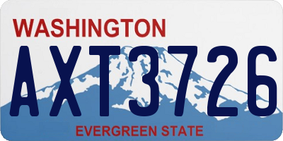 WA license plate AXT3726