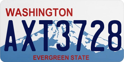 WA license plate AXT3728