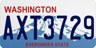 WA license plate AXT3729