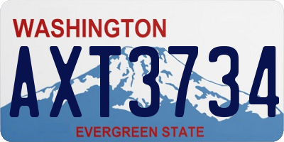 WA license plate AXT3734