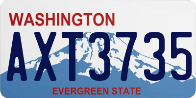 WA license plate AXT3735