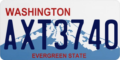 WA license plate AXT3740