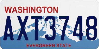 WA license plate AXT3748