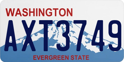 WA license plate AXT3749