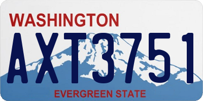 WA license plate AXT3751