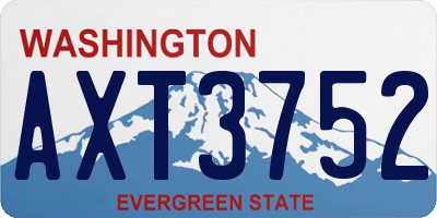 WA license plate AXT3752